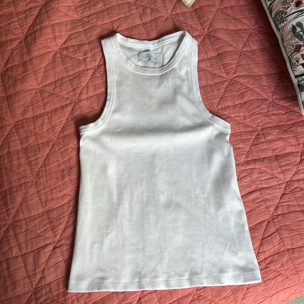 Sold Out NYC White Ribbed Tank Top